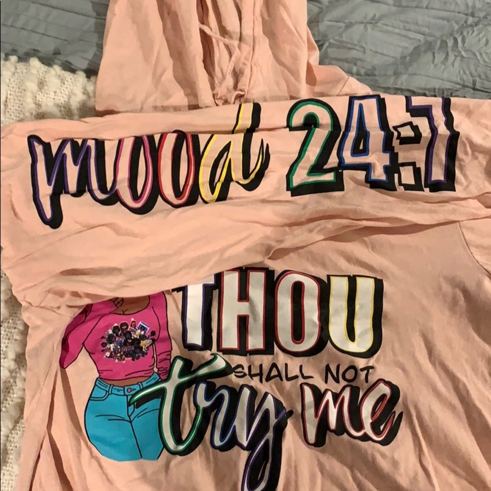 “Thou shalt not try me” Mood 24:7 hooded tee